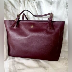 Tory Burch Burgundy Leather Tote
